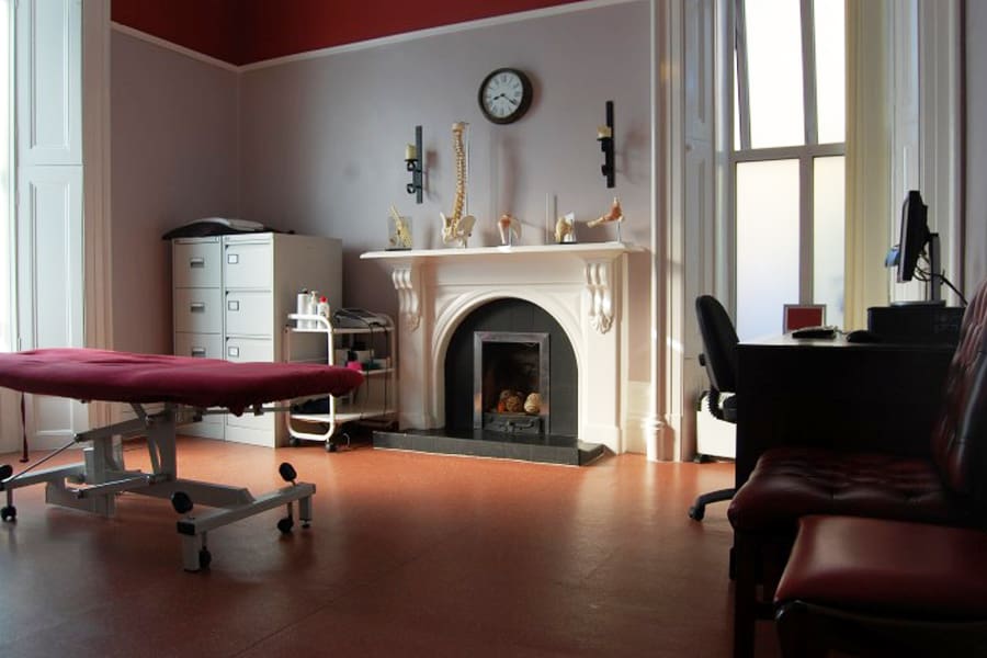 A bright treatment room at Davenport House Clinic